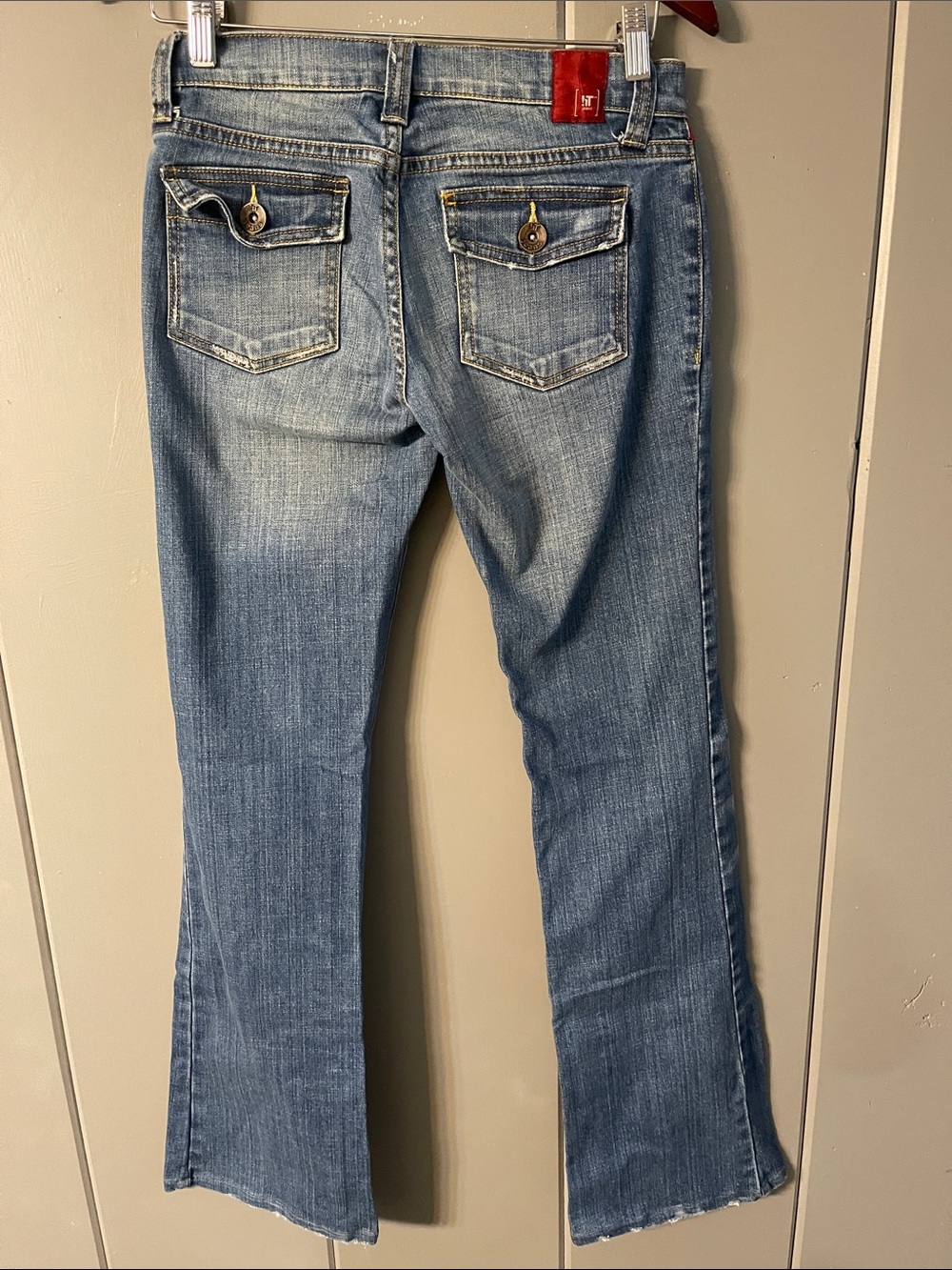!it Jeans Distressed Low Rise Bootcut Y2K Baddie Indie Sleaze Cowgirl Western 26 - Picture 2 of 3